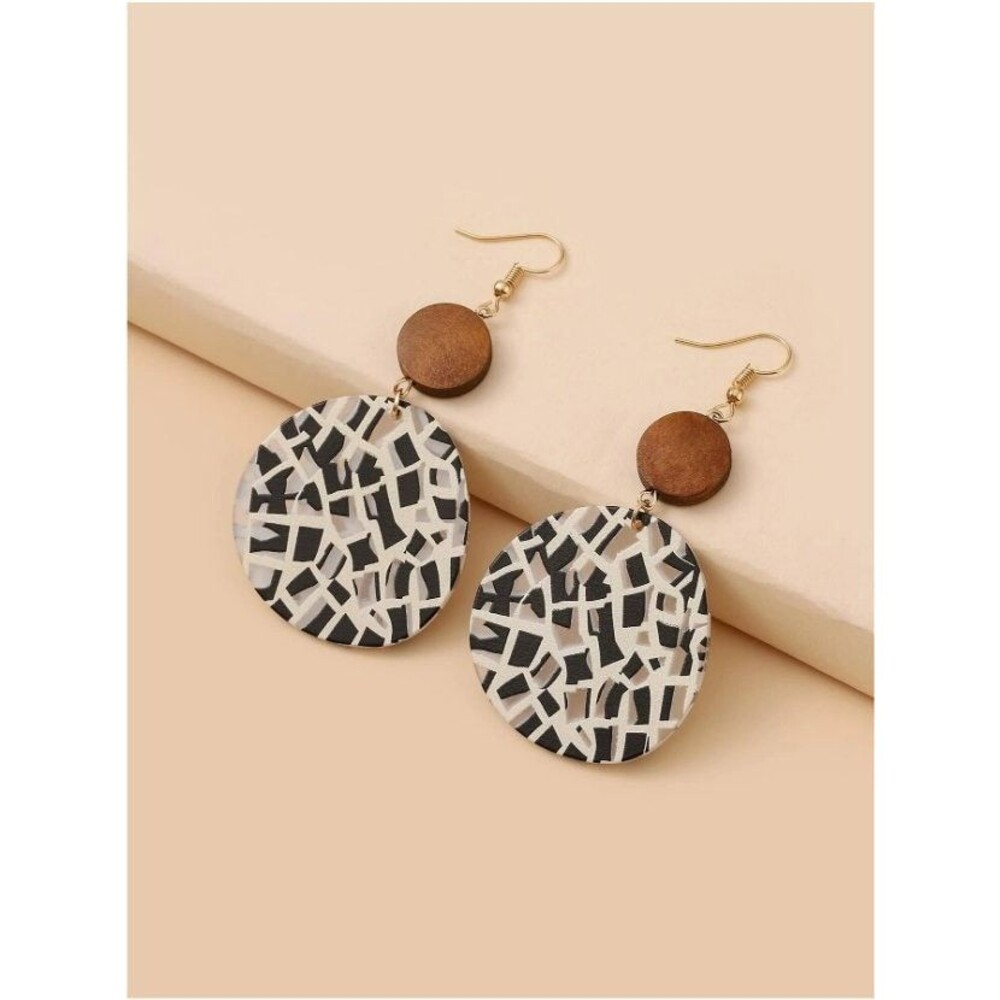 Geometricp Print Drop Earrings | Long Earrings | trendy earrings